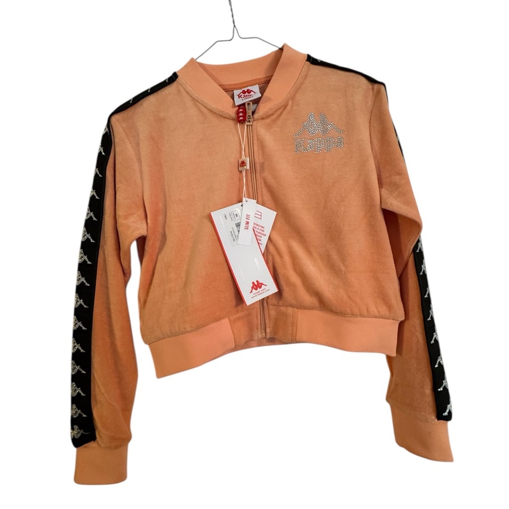 Kappa Peach Zip-Up Jacket with Logo Sleeves